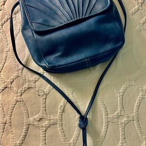 Italian blue Leather Crossbody Bag by Saks Fifth Avenue